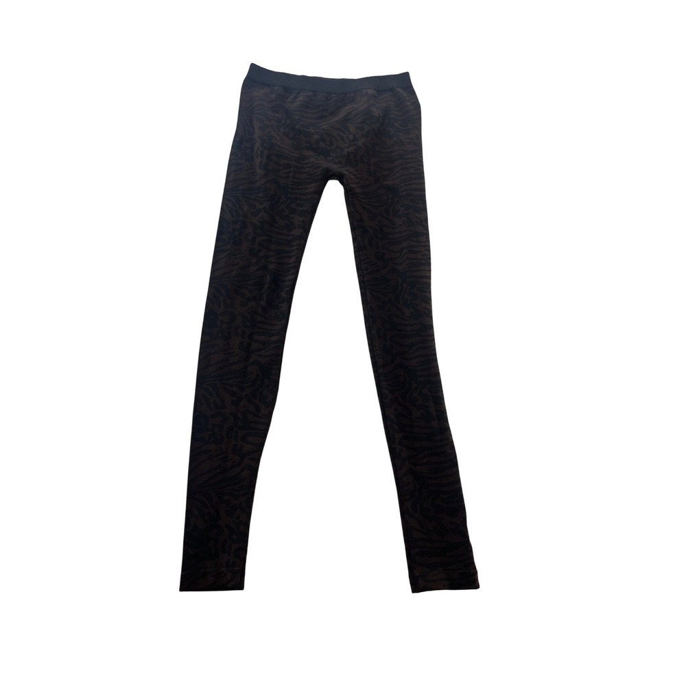 One Step Up Animal Print Leggings Women's S M Brown Black Stretch Pants